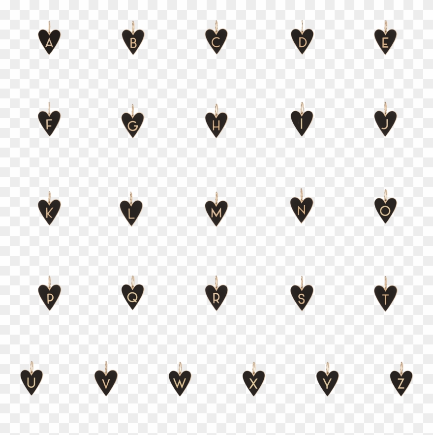 Medium Gold Border Enamel Heart With Letter Clipart