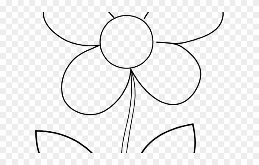 White Flower Clipart Black Line - Png Download