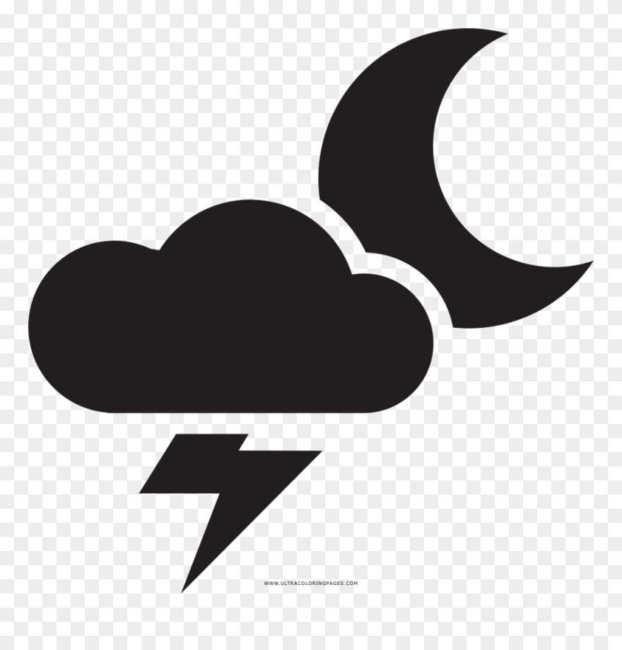 Thunderstorm Coloring Page Clipart