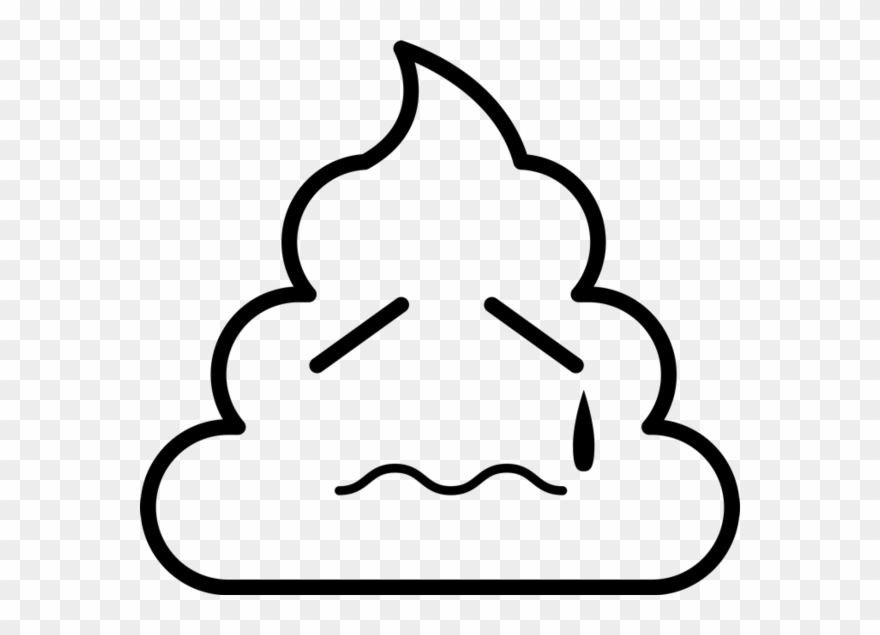 Crying Poop Emoji Rubber Stamp Clipart
