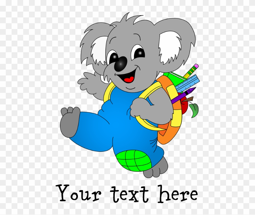Koala Bear With Backpack Magnet Clipart