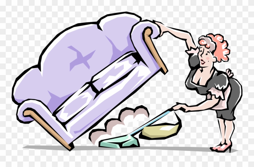 Cleaning Maid Vacuums Under Clipart