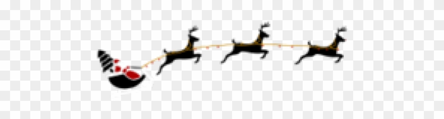 Sleigh Clipart Flying Santa - Png Download
