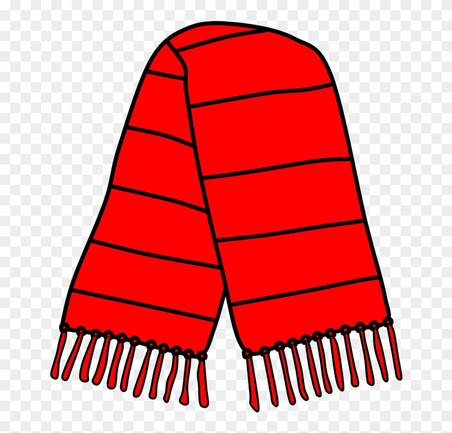 Scarf, Fringe, Red Clipart