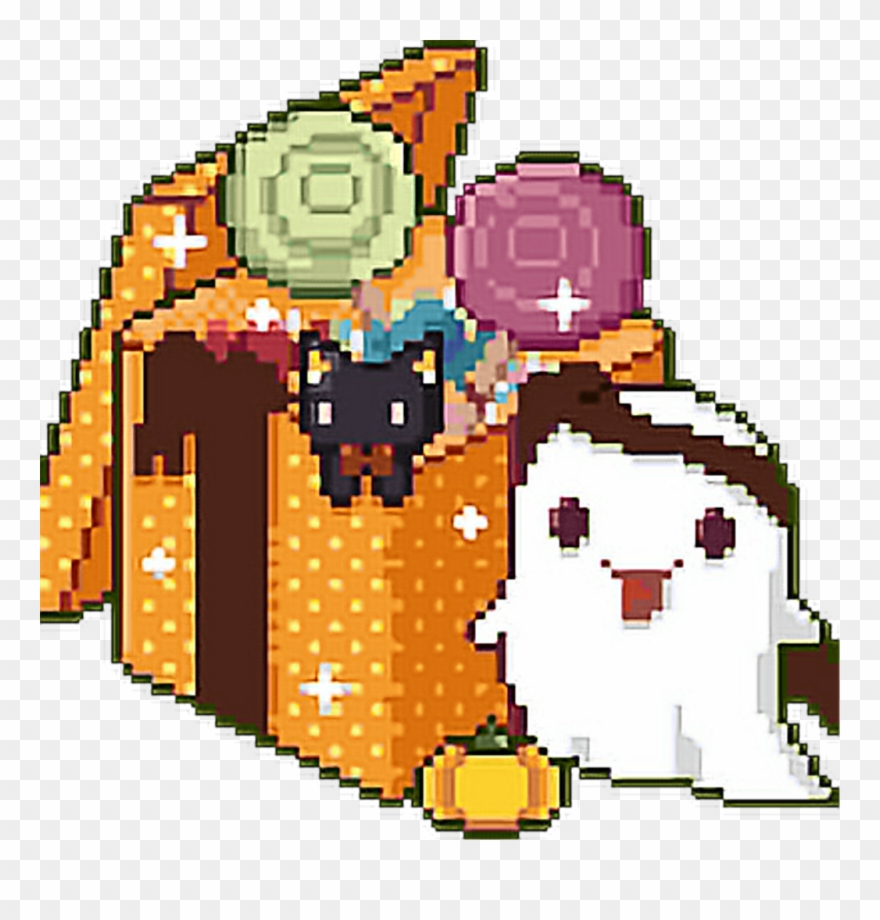 Ghost Halloween Present Gift Spooky Pixel Freetoedit Clipart