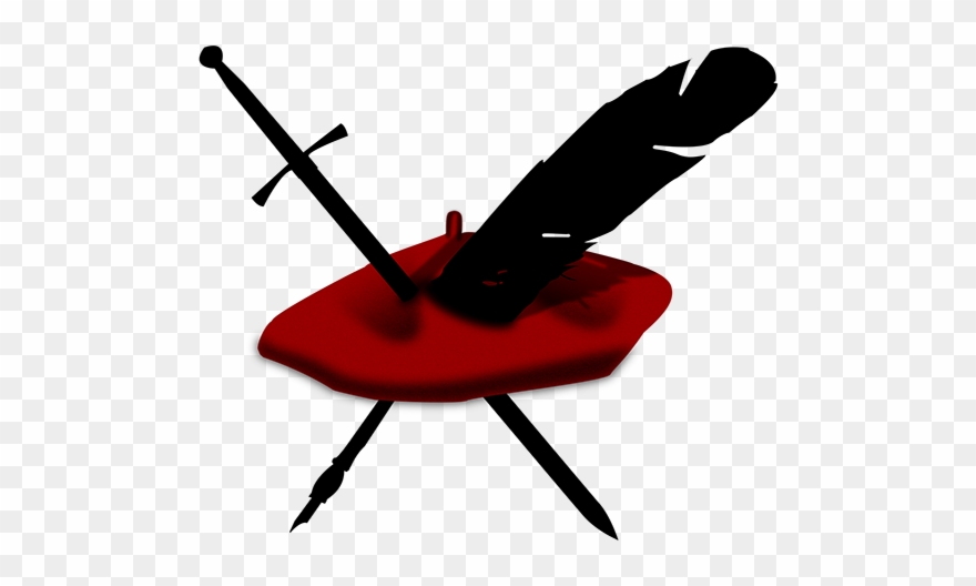 The Iconic Beret, Sword, And Quill Can Be Used Without Clipart