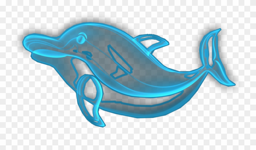 Ftestickers Clipart Cartoon Dolphin Transparent Blue - Png Download