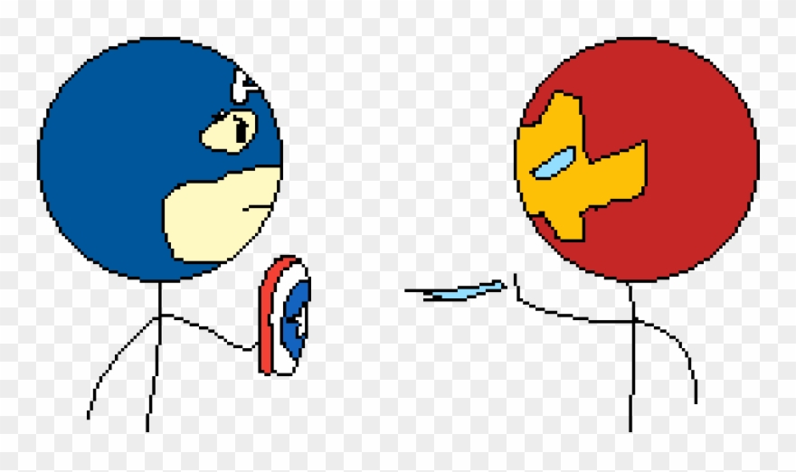 Captain American Civil War But With Stickfigures Clipart