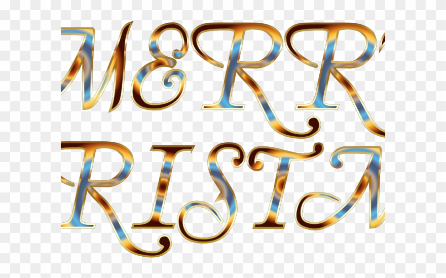 Merry Christmas Text Clipart Calligraphy - Png Download
