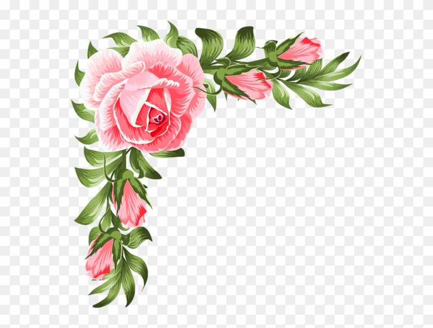 16121035 Rose Corner Decoration Png Clip Art Transparent Png