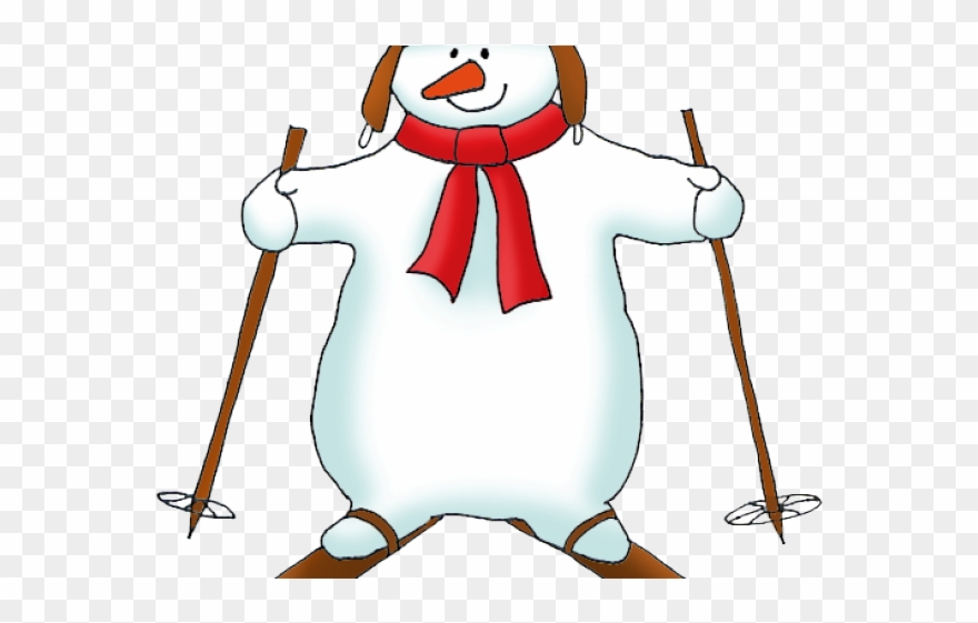 Skiing Clipart Santa Skiing - Png Download