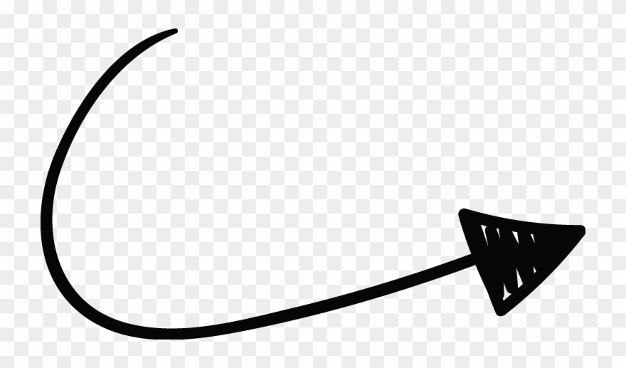 Right Arrow Curve Line Doodle Clipart