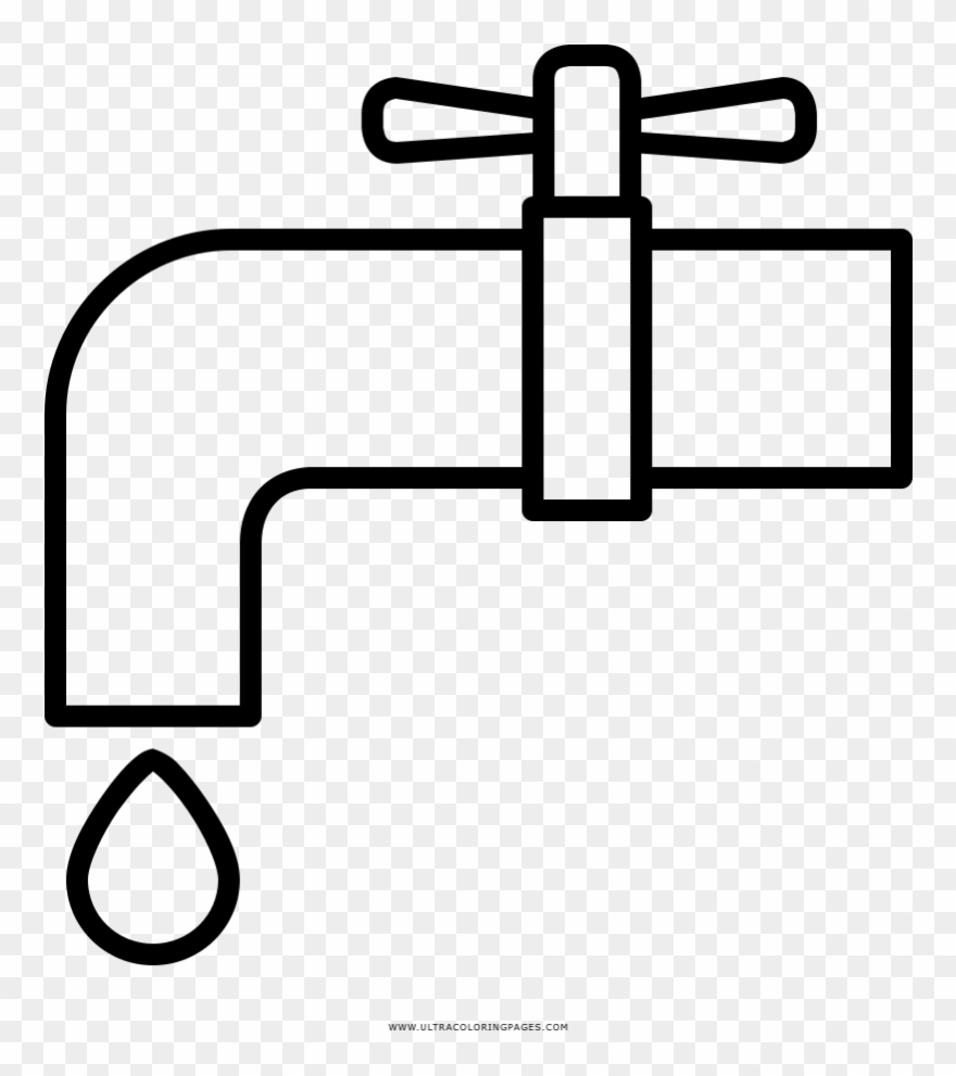 Water Tap Coloring Page Clipart