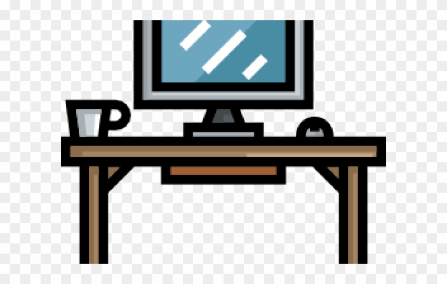 Table Clipart Computer Table - Png Download