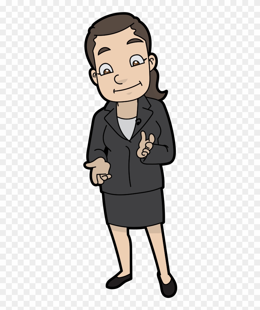 A Female Corporate Officer Doing A Talk Cartoon Clipart