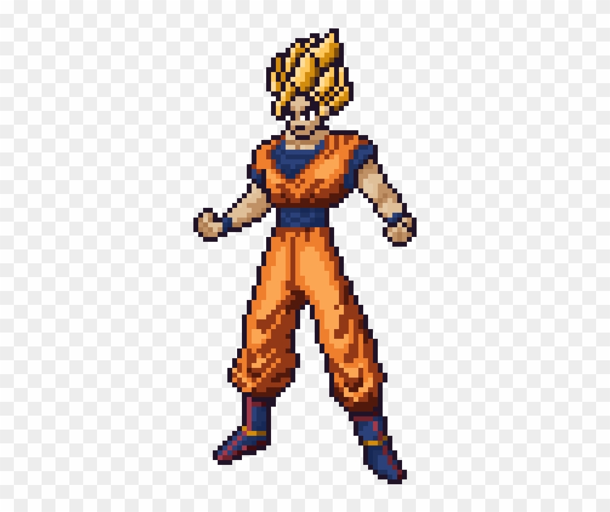 Fanart[oc] Super Saiyan Goku Pixel Art Clipart