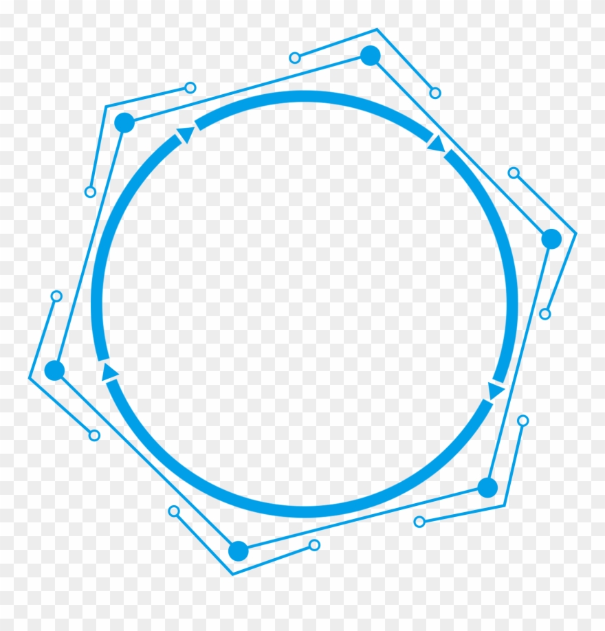 Technology Border Blue Simple Line Png And Psd Clipart