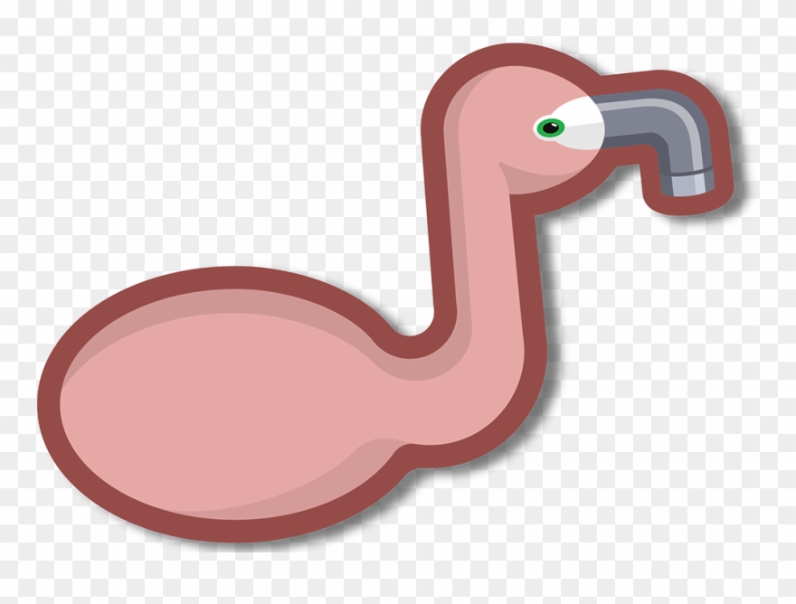 Flamingo With A Crane Clipart