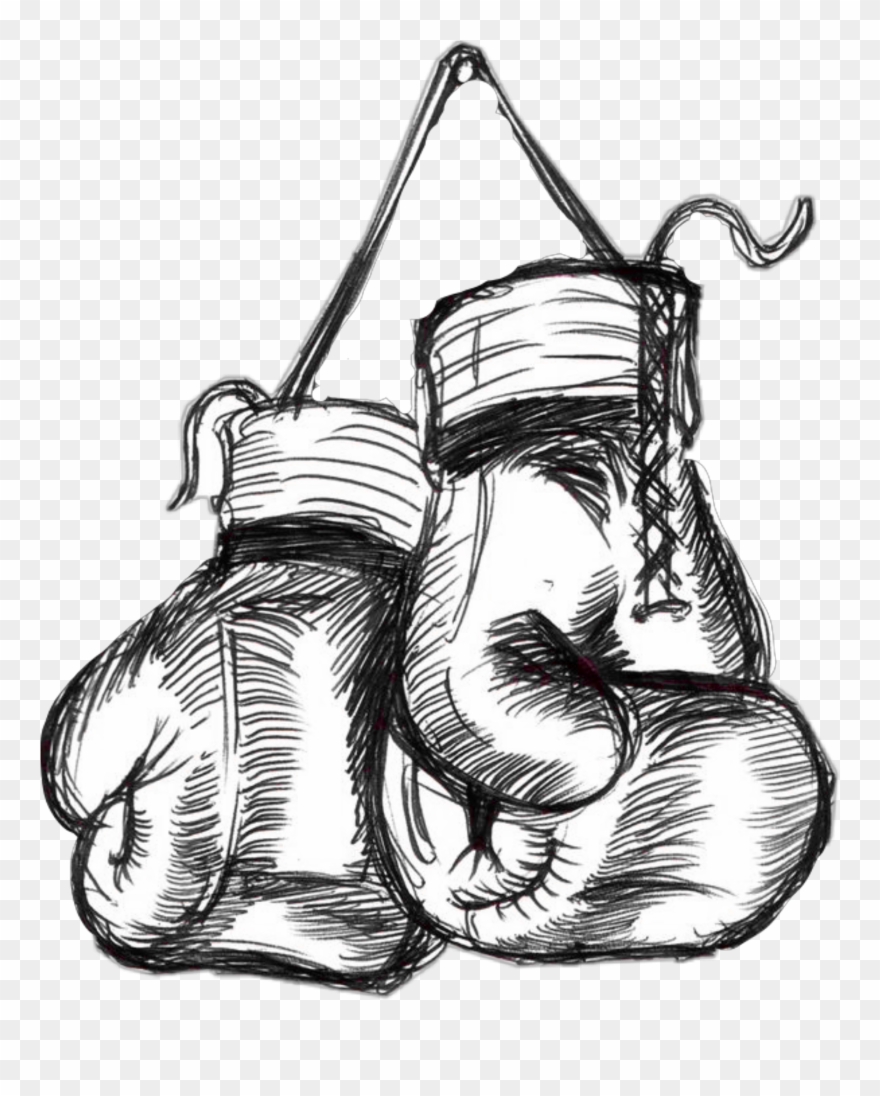 Boxing Gloves Black And White Clip Art - Png Download