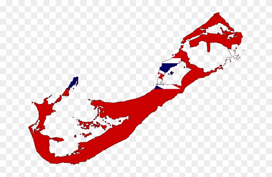 Bermuda Map With Flag Graphic Clipart
