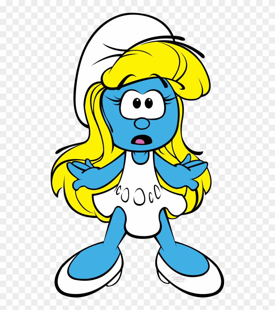 Surprised Smurfette Doodle Clipart