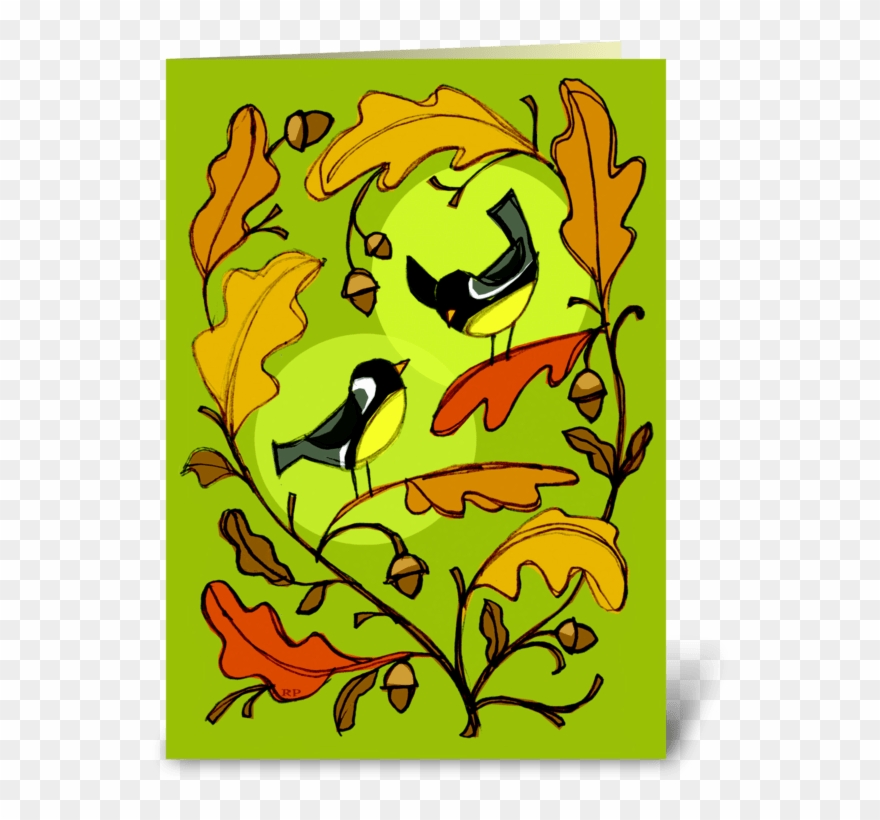 Chickadees Greeting Card Clipart