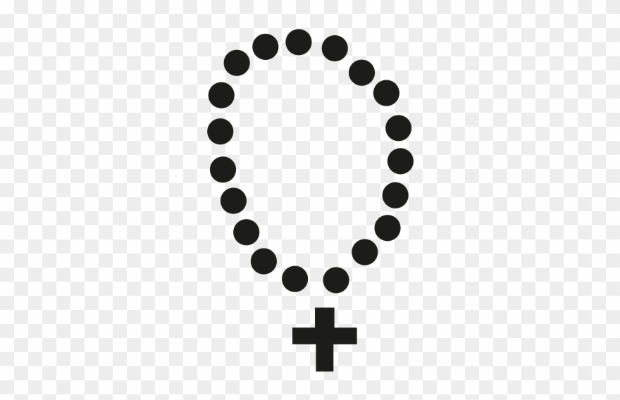 Rosary Clipart Black And White - Png Download