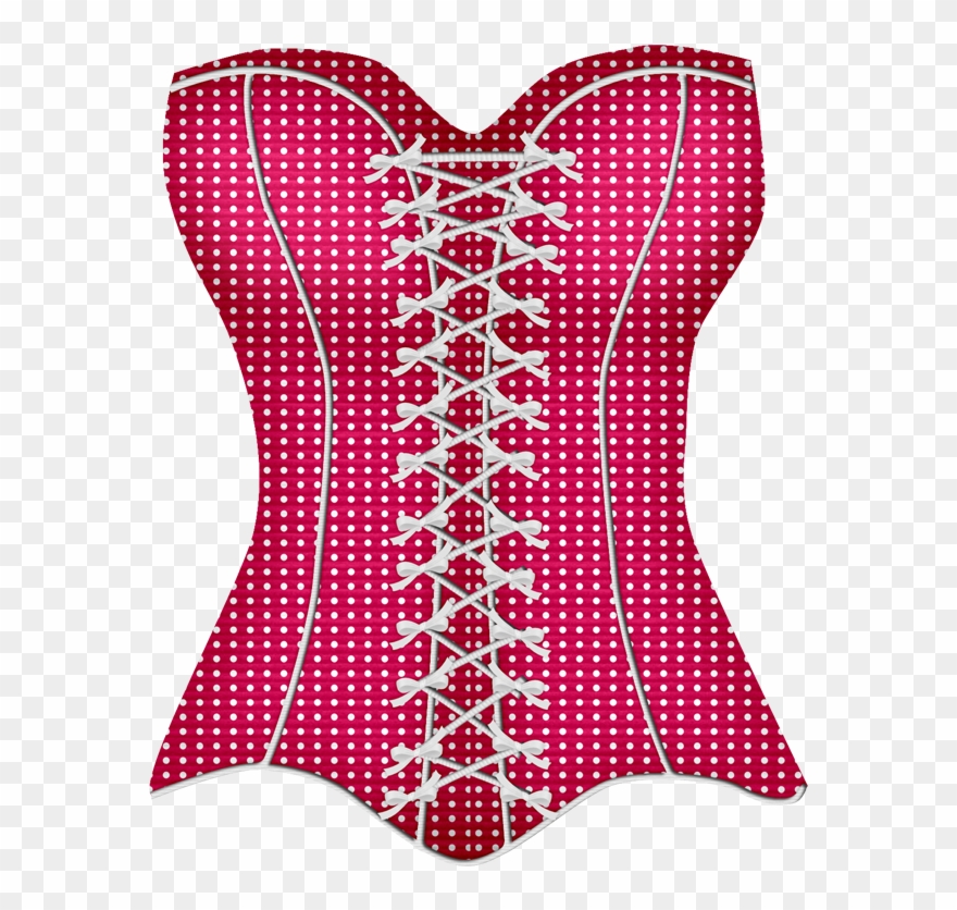 Hot Pink Striped Corset Clipart
