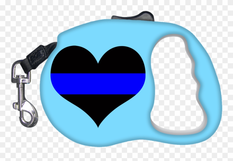 Thin Blue Line Heart Dog Leash Clipart
