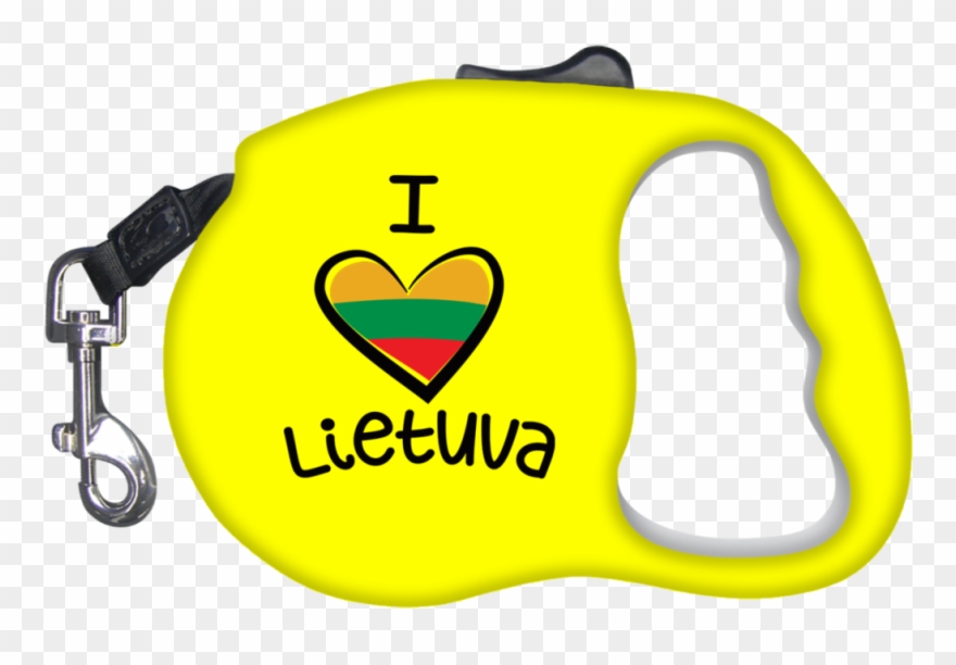 I Love Lietuva Retractable Dog Leash Clipart