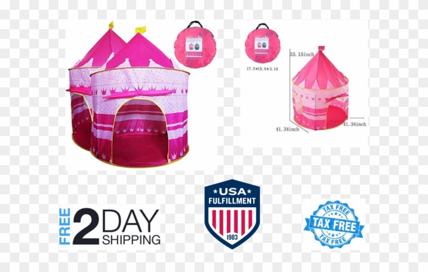 Girls Pink Princess Castle Cute Playhouse Children Clipart