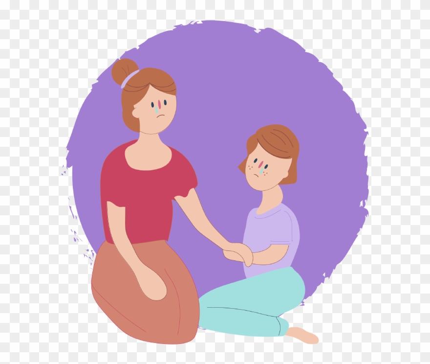 Girl Sitting Down Looking Sad With Mum Who Is Also Clipart