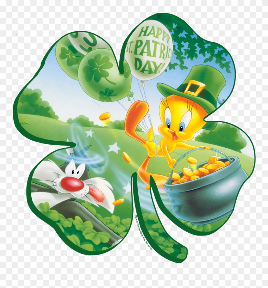 Looney Tunes Tweety Shamrock Juniors T-shirt Clipart