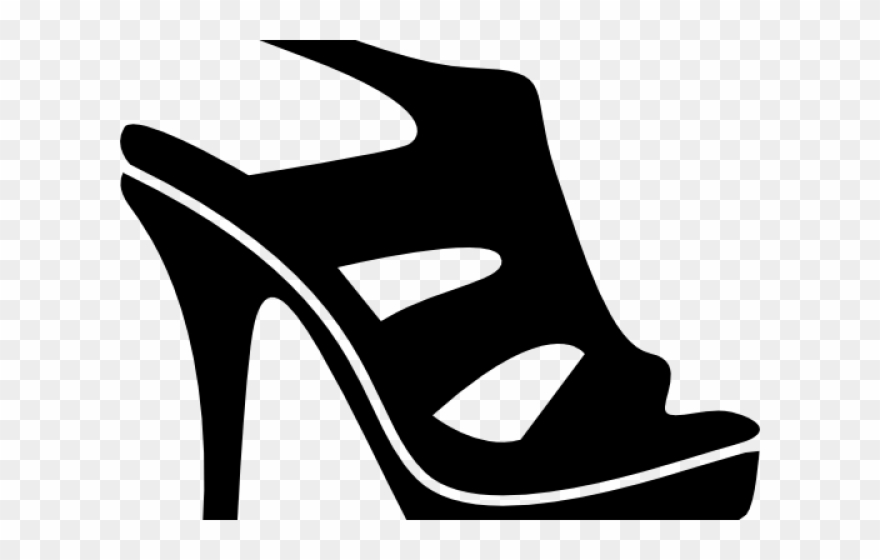 Women Shoes Clipart Black And White - Png Download