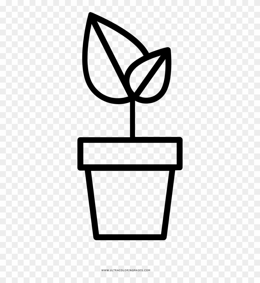 Pot Plant Coloring Page Clipart