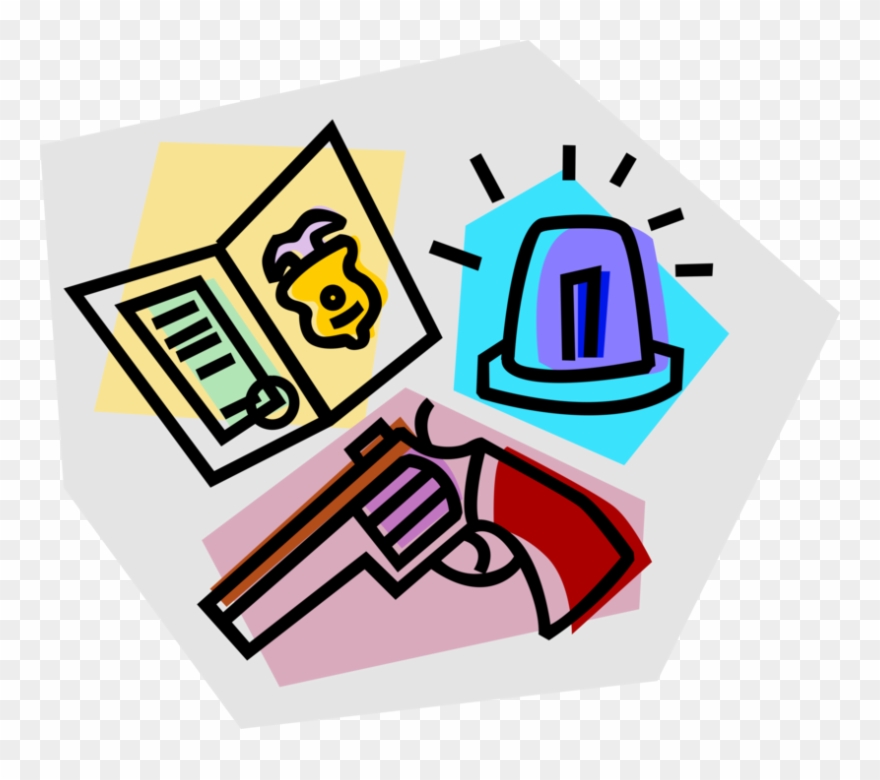 Vector Illustration Of Law Enforcement Police Car Siren, Clipart