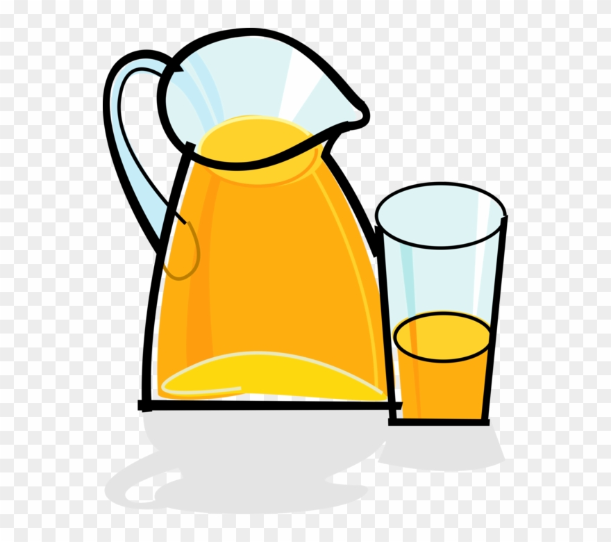 Vector Illustration Of Pitcher Jug Full Of Citrus Orange Clipart
