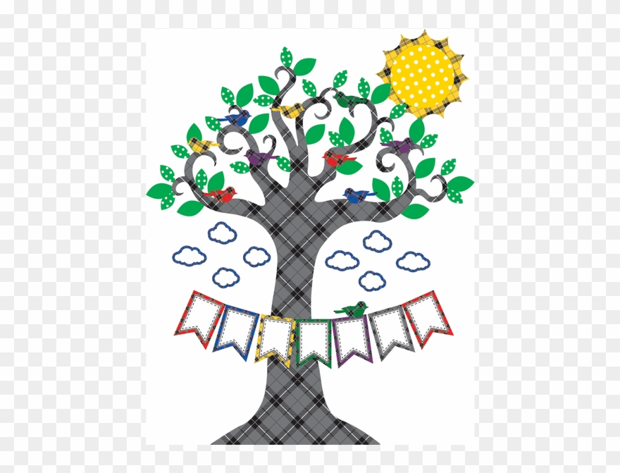 Plaid Tree Bulletin Board Clipart