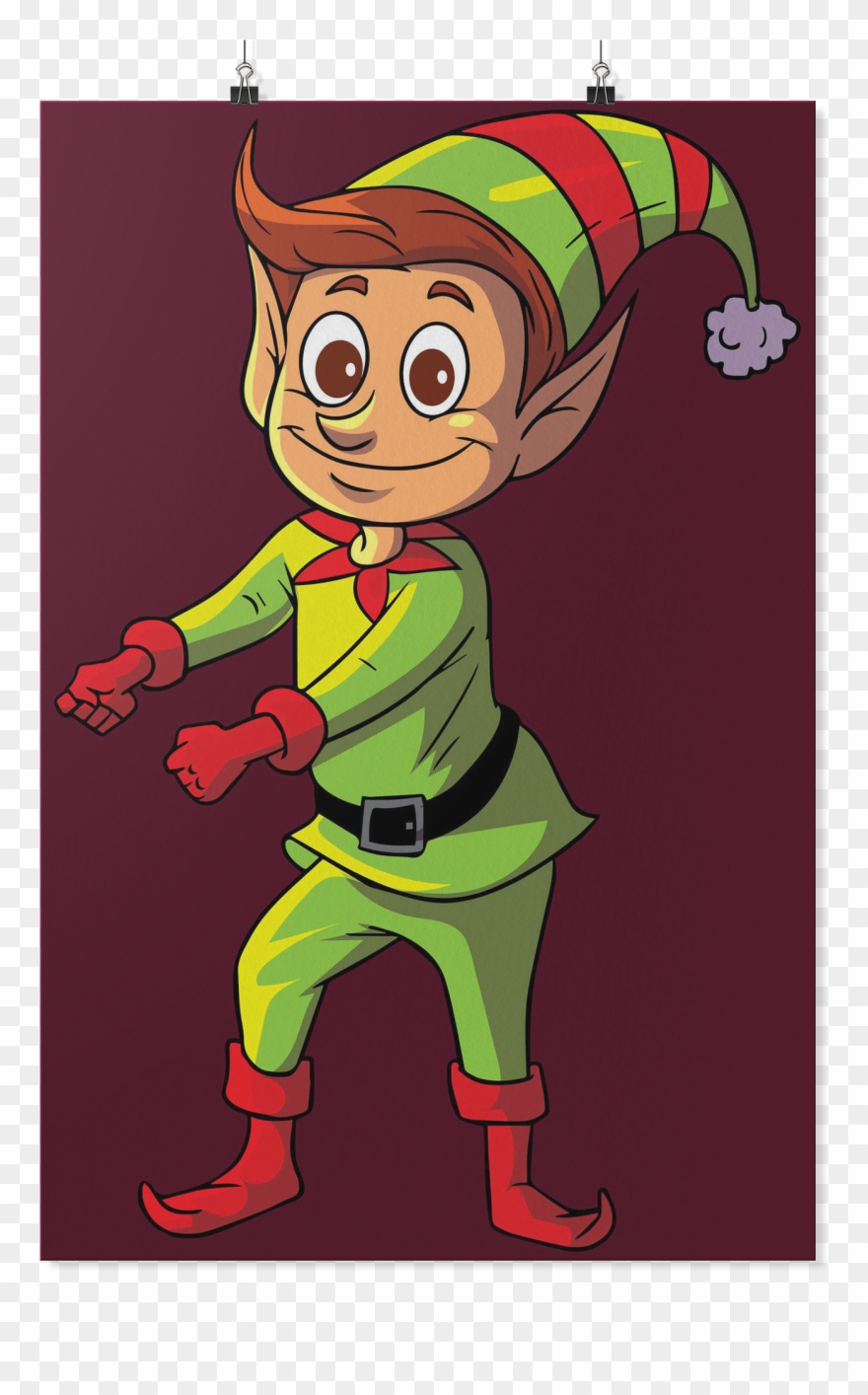 Elf Wall Poster, Floss Dancing Gifts For Dance Lovers Clipart