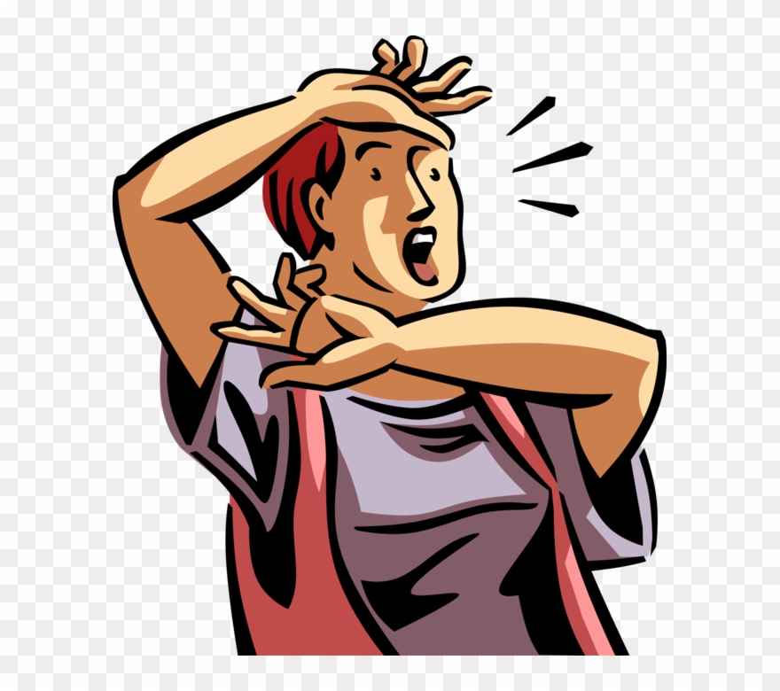 Vector Illustration Of Terror-stricken Businesswoman Clipart