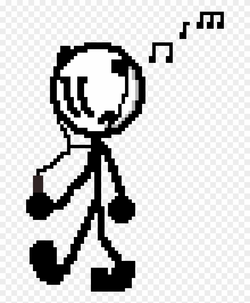 Stickman Listening To Music Clipart