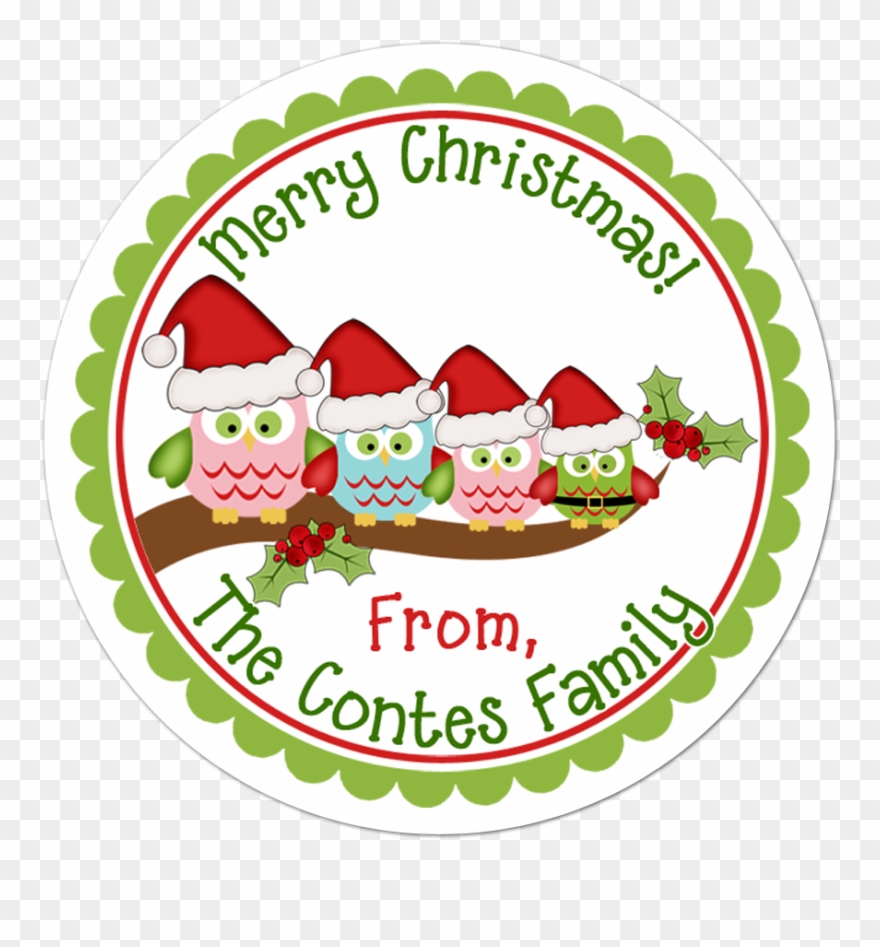 Owl Family Personalized Sticker Christmas Stickers Clipart