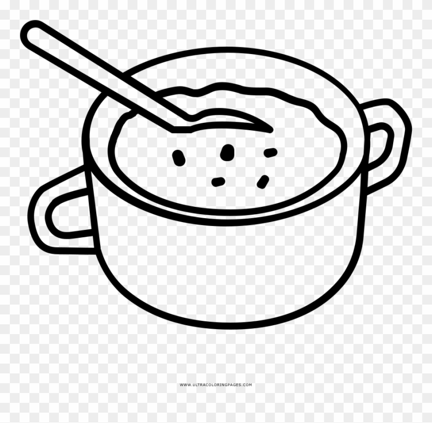Soup Clipart Coloring Page - Png Download