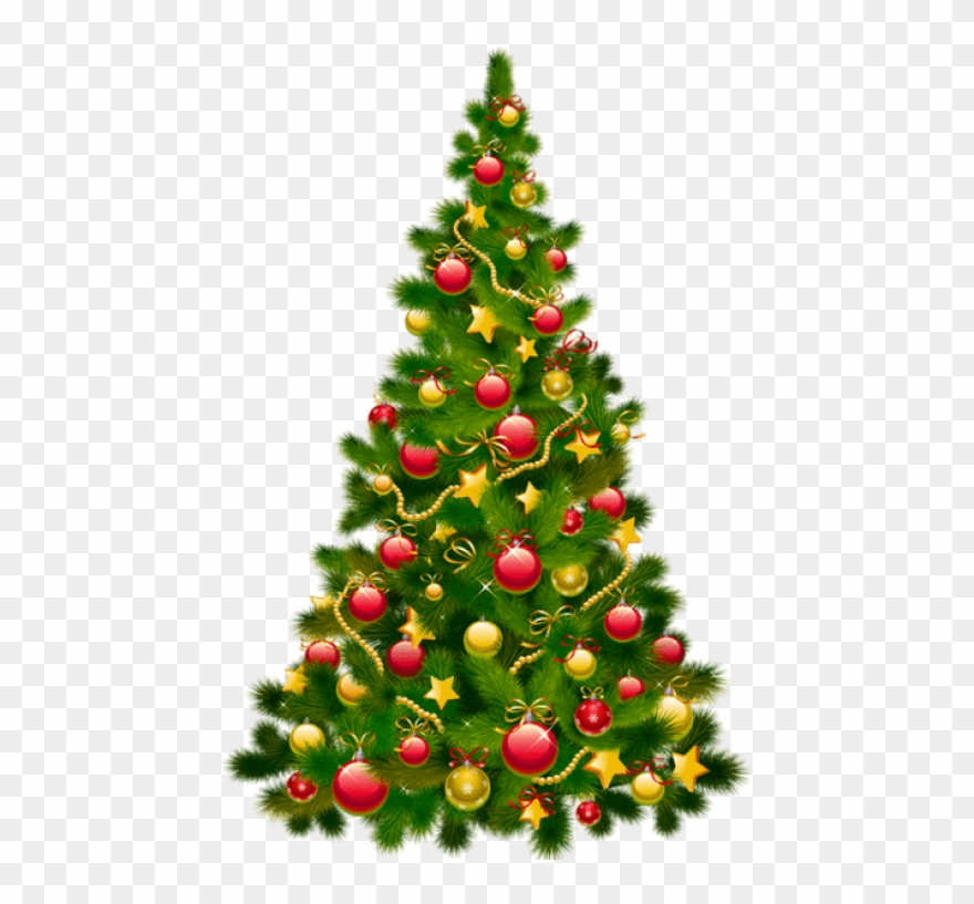 Free Png Large Transparent Christmas Tree With Ornaments Clipart