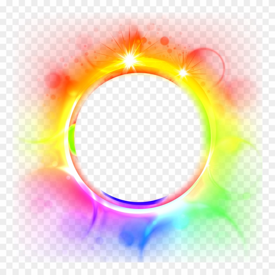 Decorative Glare Colorful Light Photoscape Border Round Clipart
