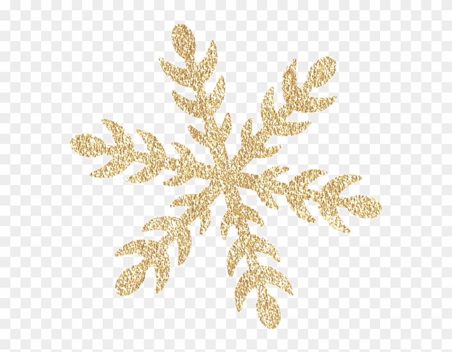 Simple Design Golden Snowflake Transparent, Editable Clipart