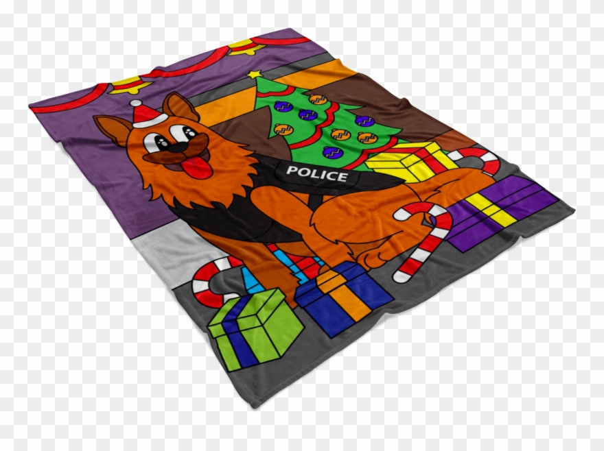 Police Dog Christmas Blanket Clipart