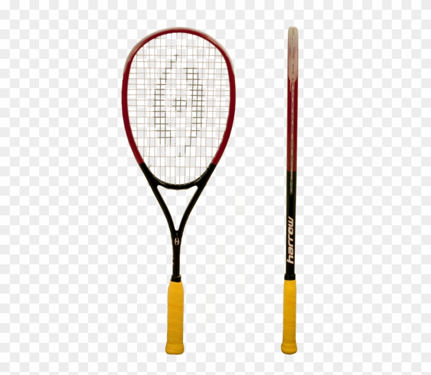 Harrow M-140 Squash Racquet, Black And Red Clipart