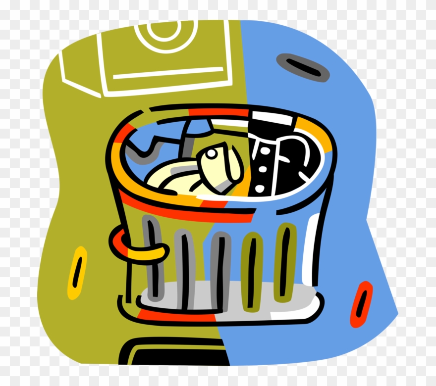 Vector Illustration Of Clothes Basket With Laundry Clipart