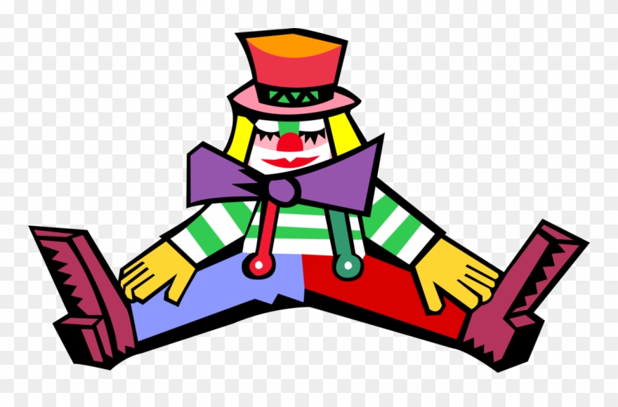 Vector Illustration Of Big Top Circus Clown Performs Clipart